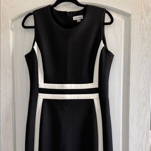 Calvin Klein Black and White Midi Dress